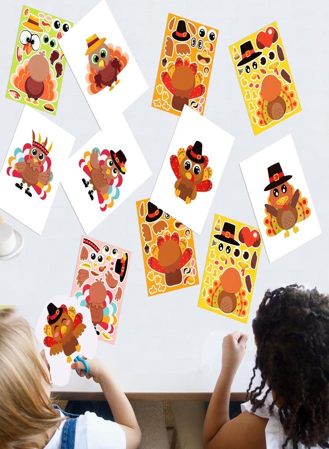 Moon Boat 52pcs Thanksgiving Crafts for Kids, Make-A-Turkey Stickers Party Games/Favors/Supplies(Style 2) - Image 4